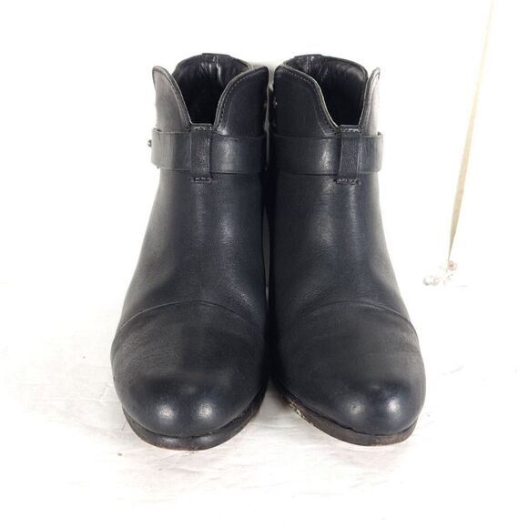 RAG & BONE Women's Harrow US7,5 EU37,5 Black Leather Strappy Ankle Booties Boot - Picture 4 of 14